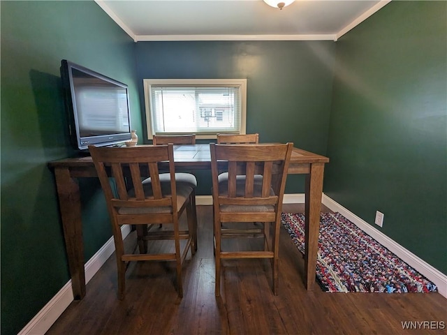 117 N 8th St, Olean-City, NY 14760 - dining room with crown molding, wood finished floors, and baseboards