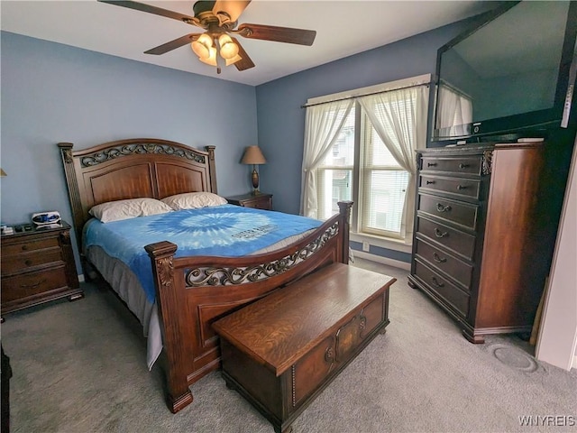 117 N 8th St, Olean-City, NY 14760 - bedroom featuring light colored carpet and ceiling fan