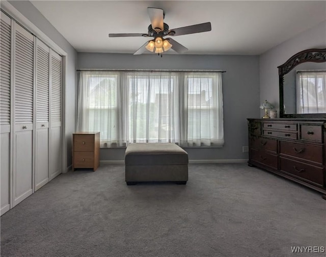 117 N 8th St, Olean-City, NY 14760 - living area with light colored carpet, baseboards, and ceiling fan