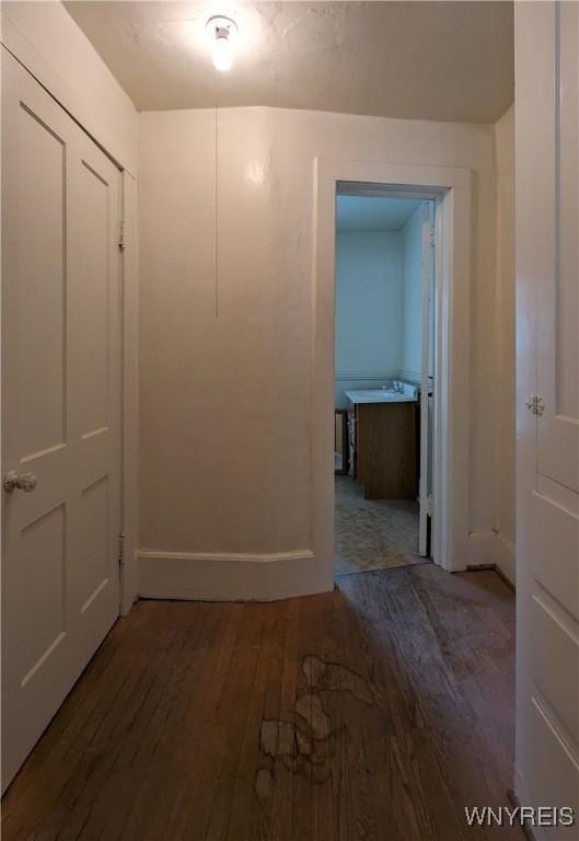 117 N 8th St, Olean-City, NY 14760 - hallway with wood finished floors and baseboards
