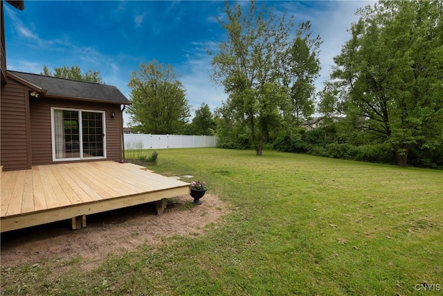 8005 Fir Dr, Clay, NY 13041 - view of yard featuring a wooden deck
