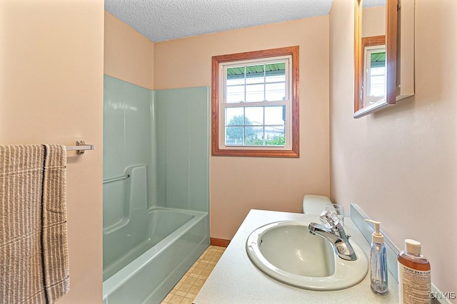 2194 State Route 5, Schuyler, NY 13502 - bathroom with vanity, a textured ceiling, and shower / bathtub combination
