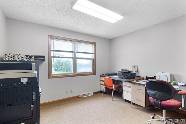 2194 State Route 5, Schuyler, NY 13502 - home office featuring a textured ceiling, light carpet, and baseboards