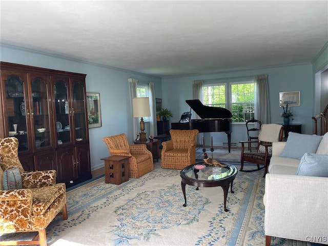 624 Deerfield Dr, Oneida-Inside, NY 13421 - living area with crown molding, baseboards, and baseboard heating