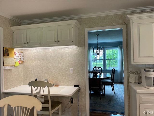 624 Deerfield Dr, Oneida-Inside, NY 13421 - dining space with a chandelier and crown molding