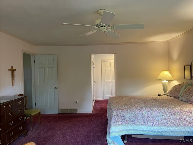 624 Deerfield Dr, Oneida-Inside, NY 13421 - carpeted bedroom featuring crown molding and ceiling fan