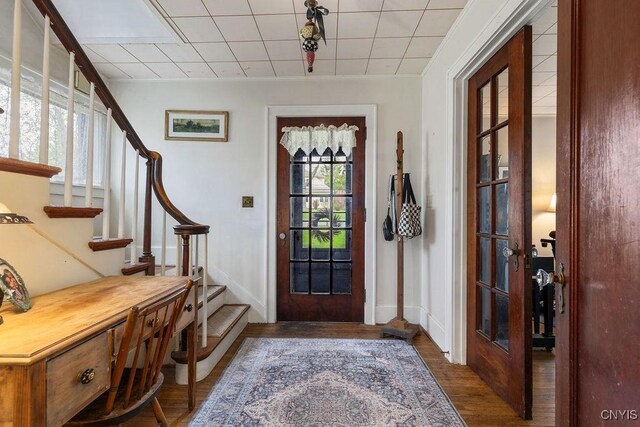 3435 E Lake Rd, Skaneateles, NY 13152 - foyer entrance featuring wood finished floors and stairs