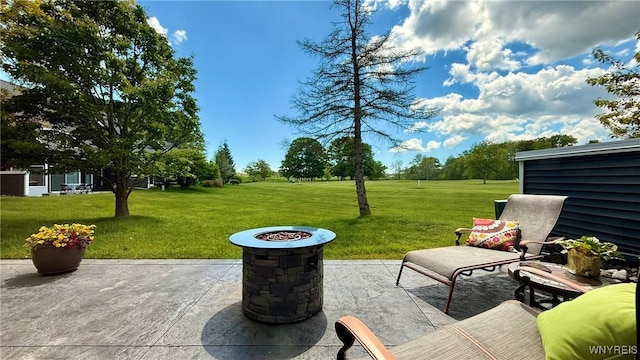 3134 E River Rd, Grand Island, NY 14072 - view of patio featuring a fire pit