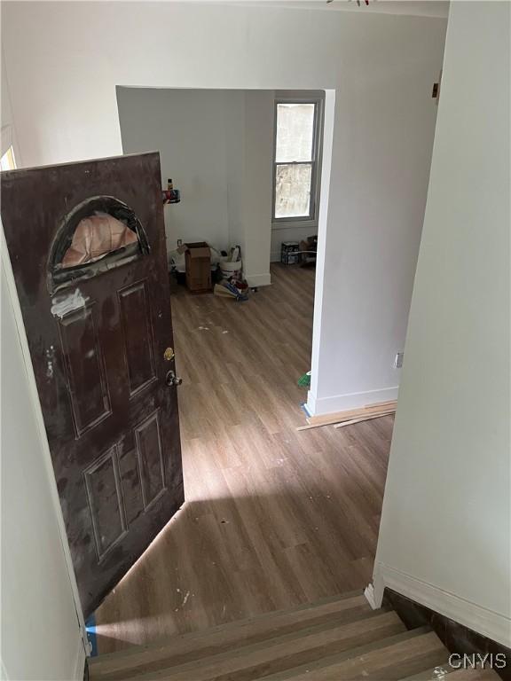2608 Midland Ave, Syracuse, NY 13205 - foyer with wood finished floors and baseboards