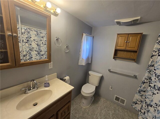 4003 Wood Rd, Albion, NY 14411 - bathroom featuring vanity, toilet, and curtained shower