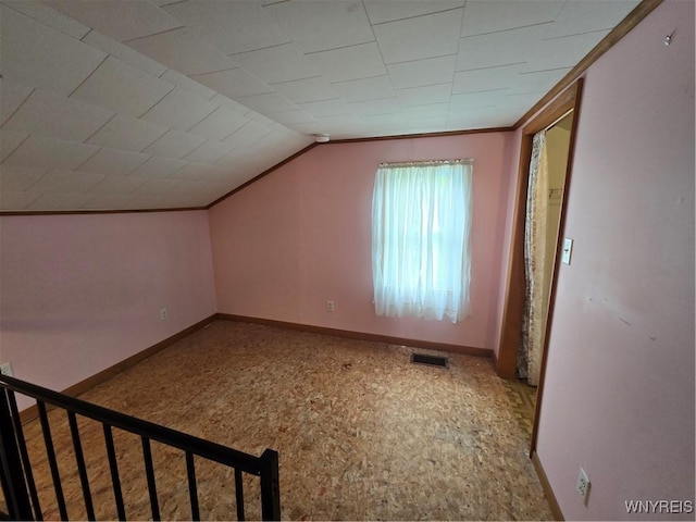 4003 Wood Rd, Albion, NY 14411 - additional living space with baseboards and vaulted ceiling
