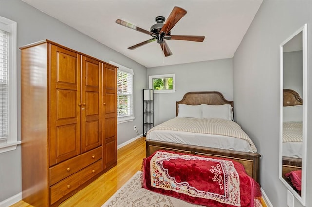 1 Briar Way, Perinton, NY 14450 - bedroom featuring light wood-style flooring, baseboards, and ceiling fan