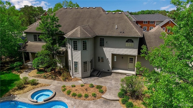 25 Davinci Ct, Amherst, NY 14221 - rear view of property with a patio, an outdoor pool, and an in-ground hot tub