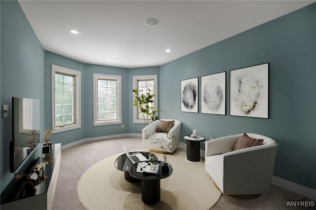 25 Davinci Ct, Amherst, NY 14221 - living area with carpet, baseboards, and recessed lighting