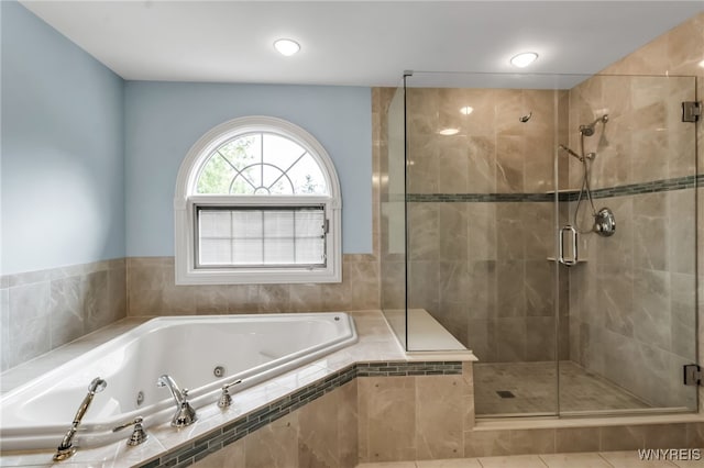 25 Davinci Ct, Amherst, NY 14221 - bathroom featuring a jetted tub and a stall shower
