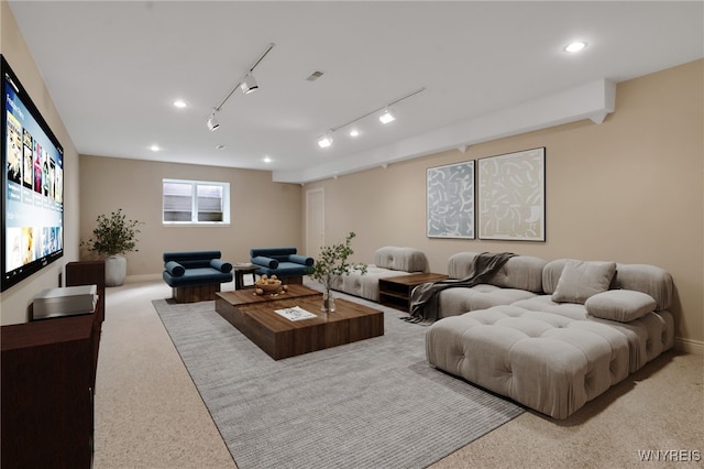 25 Davinci Ct, Amherst, NY 14221 - living area featuring carpet flooring, rail lighting, recessed lighting, and baseboards