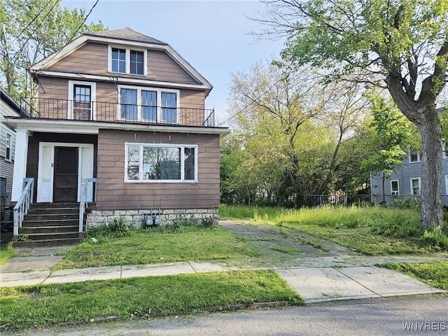 157 Victoria Ave, Buffalo, NY 14214 - traditional style home featuring a balcony and entry steps