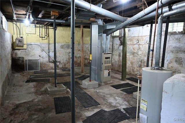 801 Ballantyne Rd, Syracuse, NY 13207 - basement featuring water heater and heating unit
