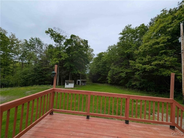3377 Beeman Hollow Rd, Erwin, NY 14801 - wooden terrace with a lawn