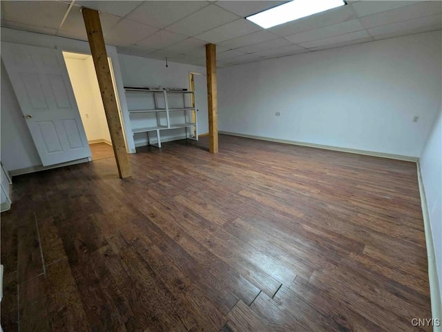 3377 Beeman Hollow Rd, Erwin, NY 14801 - finished basement with wood finished floors, a paneled ceiling, and baseboards