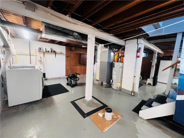 305 S Hoffman St, Elmira-City, NY 14904 - unfinished basement with water heater and washing machine and clothes dryer