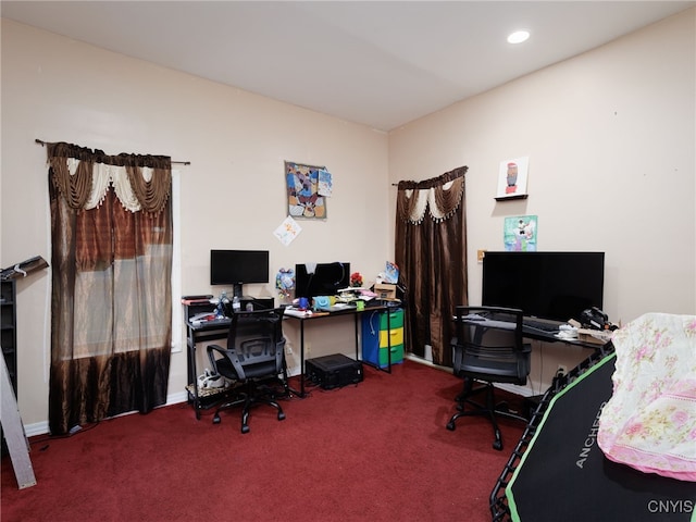 416 Gotham St, Watertown-City, NY 13601 - carpeted home office with recessed lighting and baseboards