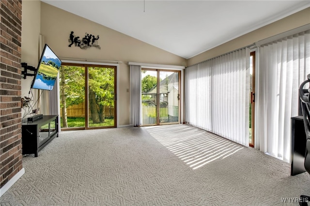 8395 Black Walnut Dr, Clarence, NY 14051 - unfurnished sunroom featuring lofted ceiling