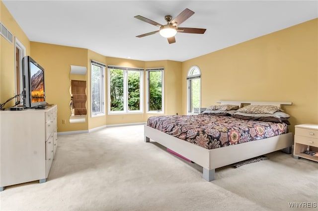 8395 Black Walnut Dr, Clarence, NY 14051 - bedroom featuring light carpet, baseboards, and ceiling fan