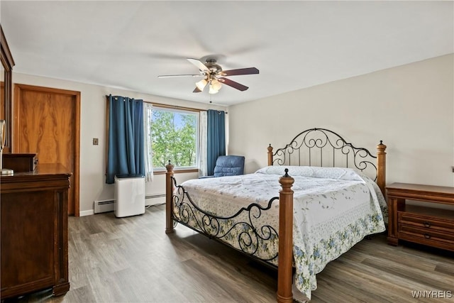 79 Windermere Blvd, Amherst, NY 14226 - bedroom with baseboard heating, wood finished floors, and ceiling fan