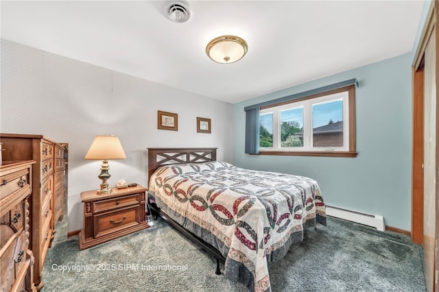 393 Bauman Rd, Amherst, NY 14221 - bedroom with baseboard heating, carpet, and baseboards