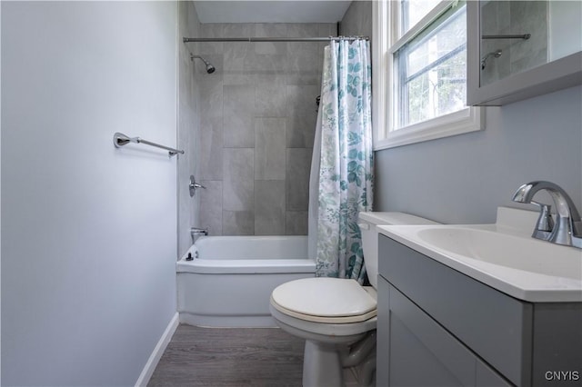 611 Turin St, Rome-Inside, NY 13440 - full bathroom with vanity, toilet, shower / tub combo with curtain, and wood finished floors