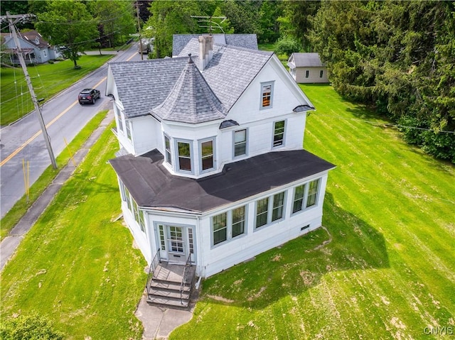 611 Turin St, Rome-Inside, NY 13440 - rear view of house with roof with shingles and a yard