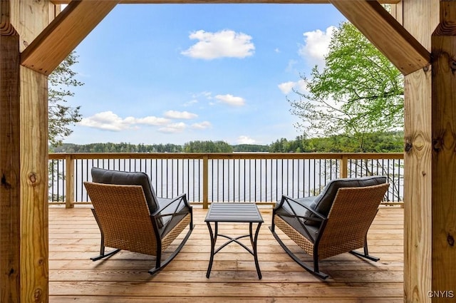 1159 Hunt Rd, Forestport, NY 13494 - wooden terrace featuring a water view