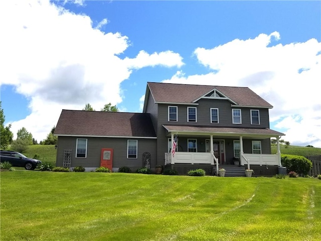 7404 Bonney Hill Rd, Hamilton, NY 13346 - colonial home featuring covered porch and a front yard