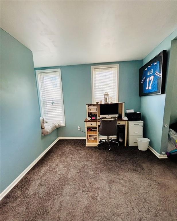 145 Decatur St, Corning-City, NY 14830 - office space with dark carpet, baseboards, and healthy amount of natural light