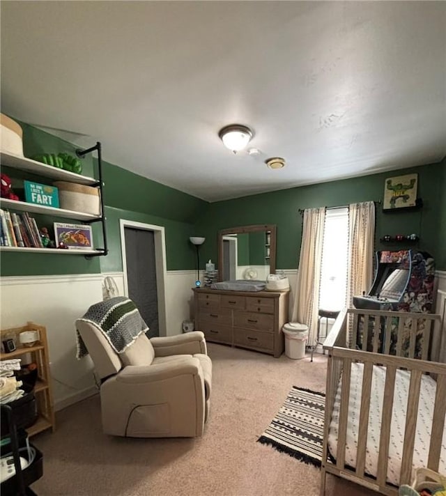 145 Decatur St, Corning-City, NY 14830 - carpeted bedroom featuring wainscoting