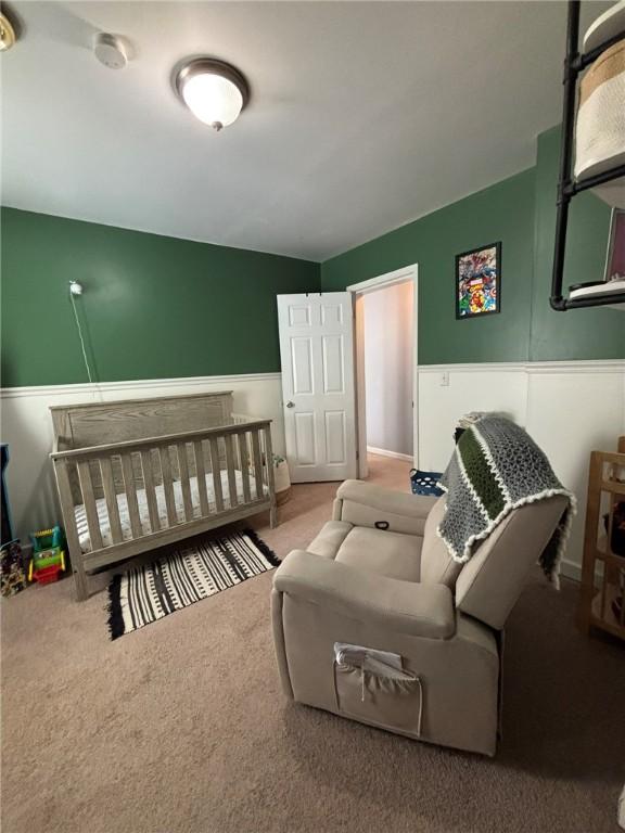 145 Decatur St, Corning-City, NY 14830 - carpeted bedroom with wainscoting