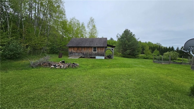 746 Gospel Hill Rd, Guilford, NY 13780 - view of green lawn featuring a storage shed