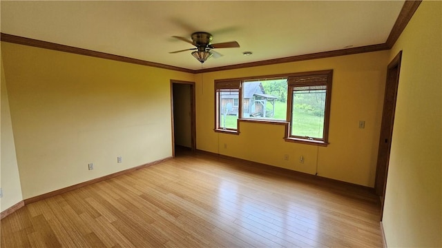746 Gospel Hill Rd, Guilford, NY 13780 - unfurnished room with light wood finished floors, crown molding, and ceiling fan