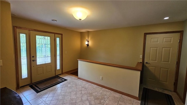 746 Gospel Hill Rd, Guilford, NY 13780 - foyer entrance featuring inlaid floor details, light tile patterned floors, and recessed lighting