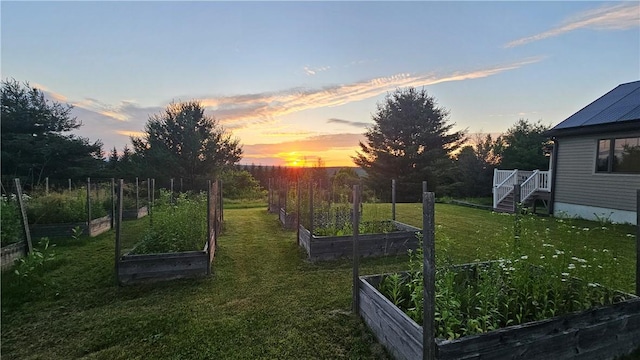 746 Gospel Hill Rd, Guilford, NY 13780 - view of green lawn with a vegetable garden and stairway