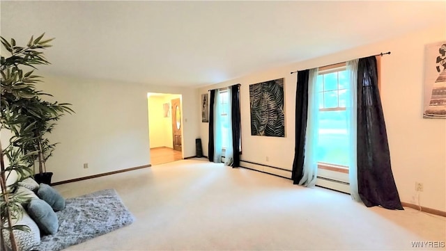 48 Presidio Pl, Amherst, NY 14221 - living room with carpet floors, baseboards, and baseboard heating