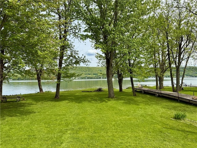 695 Woodland Rd, Richfield, NY 13439 - view of grassy yard with a water view
