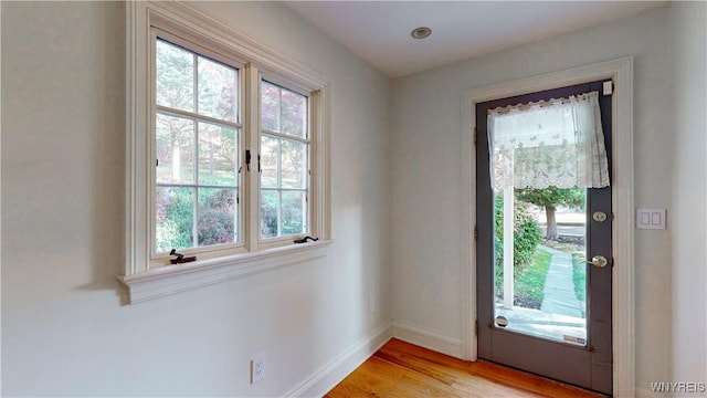 80 Lake St, Urbana, NY 14840 - entryway with healthy amount of natural light, light wood-style flooring, and baseboards