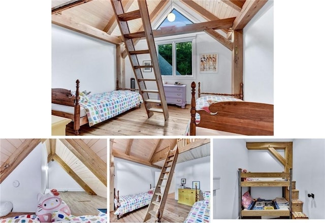 6007 Tinkertown Dr, Chautauqua, NY 14728 - bedroom featuring wood finished floors and wood ceiling