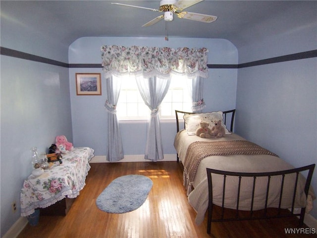 8330 Greiner Rd, Clarence, NY 14221 - bedroom with wood finished floors, baseboards, and a ceiling fan