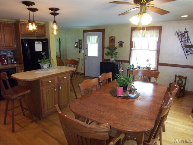 8330 Greiner Rd, Clarence, NY 14221 - dining area featuring plenty of natural light, light wood-type flooring, and a ceiling fan
