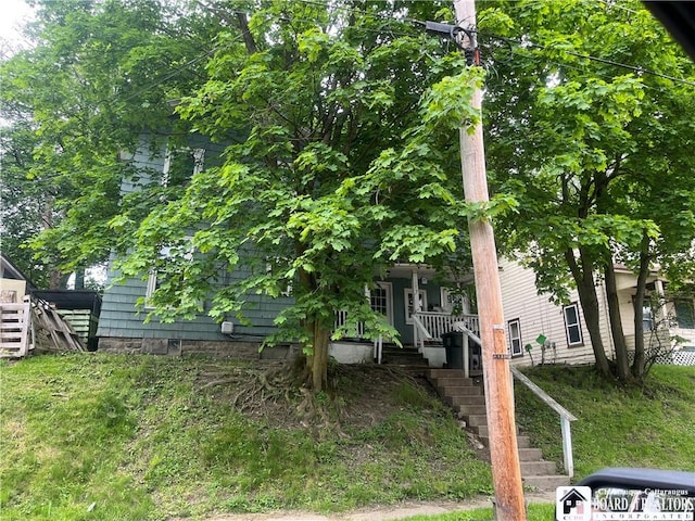 249 Crescent, Jamestown, NY 14701 - view of front facade featuring a porch and stairway