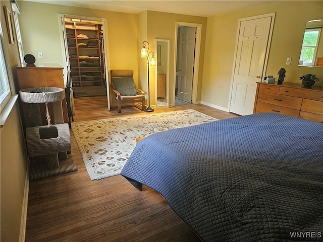 7066 E Ln, Boston, NY 14057 - bedroom featuring wood finished floors, a closet, a spacious closet, and baseboards