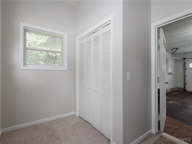 1120 Temple St, Watertown-City, NY 13601 - corridor featuring healthy amount of natural light, baseboards, and light colored carpet